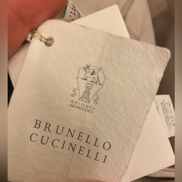 NWT Brunello Cucinelli Pleated Virgin Wool Trousers Latte Size 12 - Picture 8 of 11
